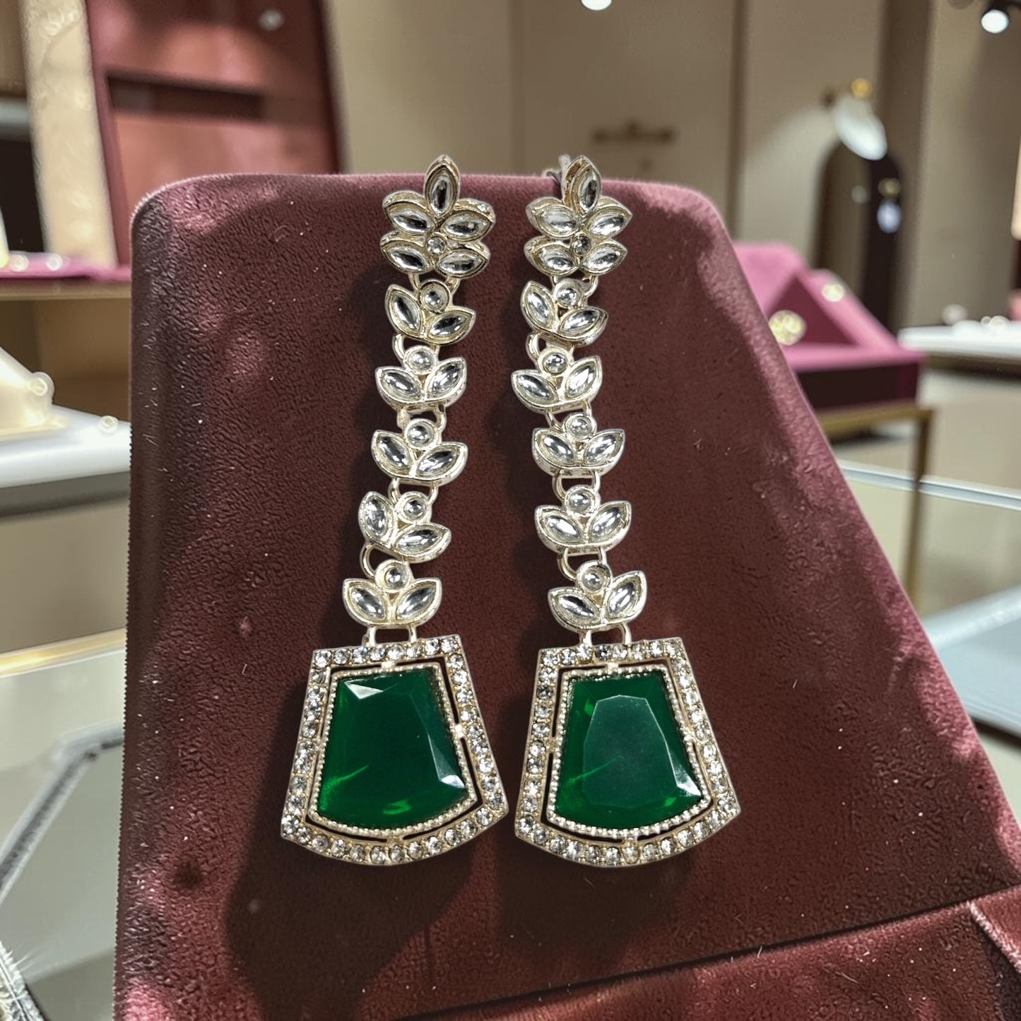 Emerald Green Statement Earrings