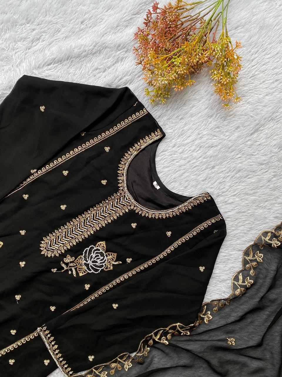 Black Gharara Pair from Inaya Khan