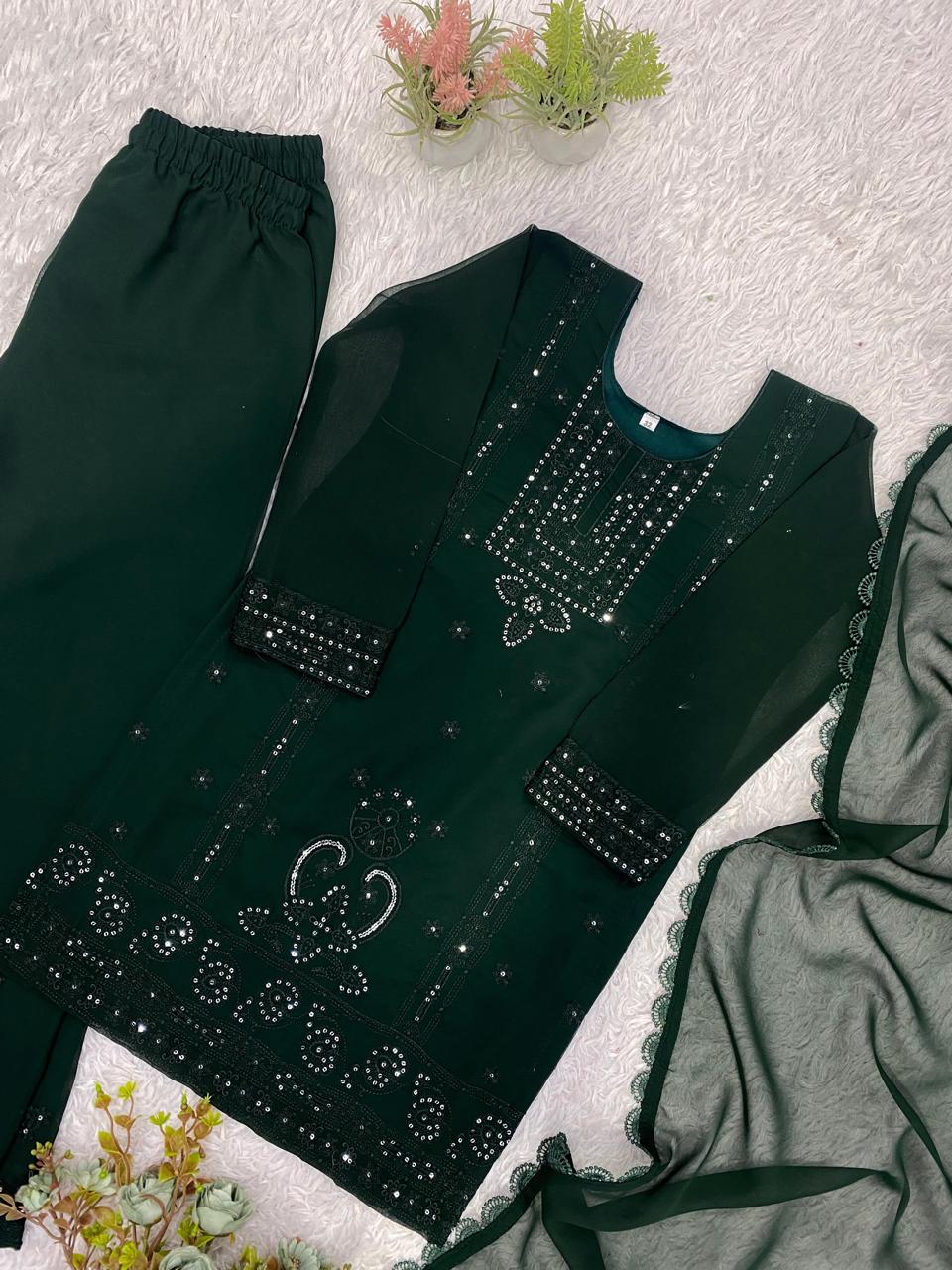Daughter georgette sequin embroidery set