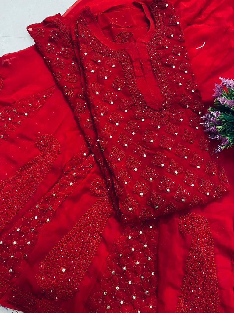mukaish chikankari kurta