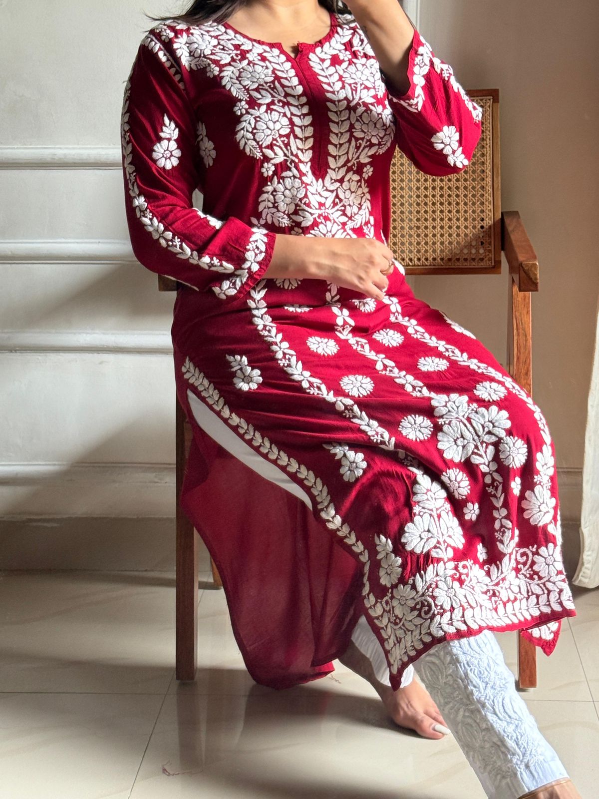 red ethnic dress Women Red Anarkali Suit Set Indian Ethnic Party Wear Embroidered Gown Dupatta