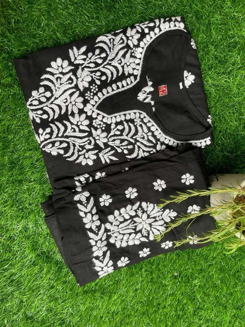 Black Color Summer New Arrival Designer Chikankari Kurti Pant Set - Inayakhan Shop