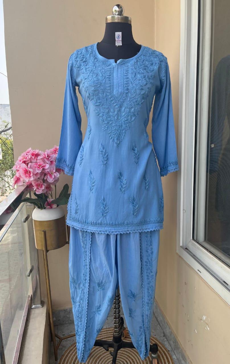 Blue Chikankari Kurti