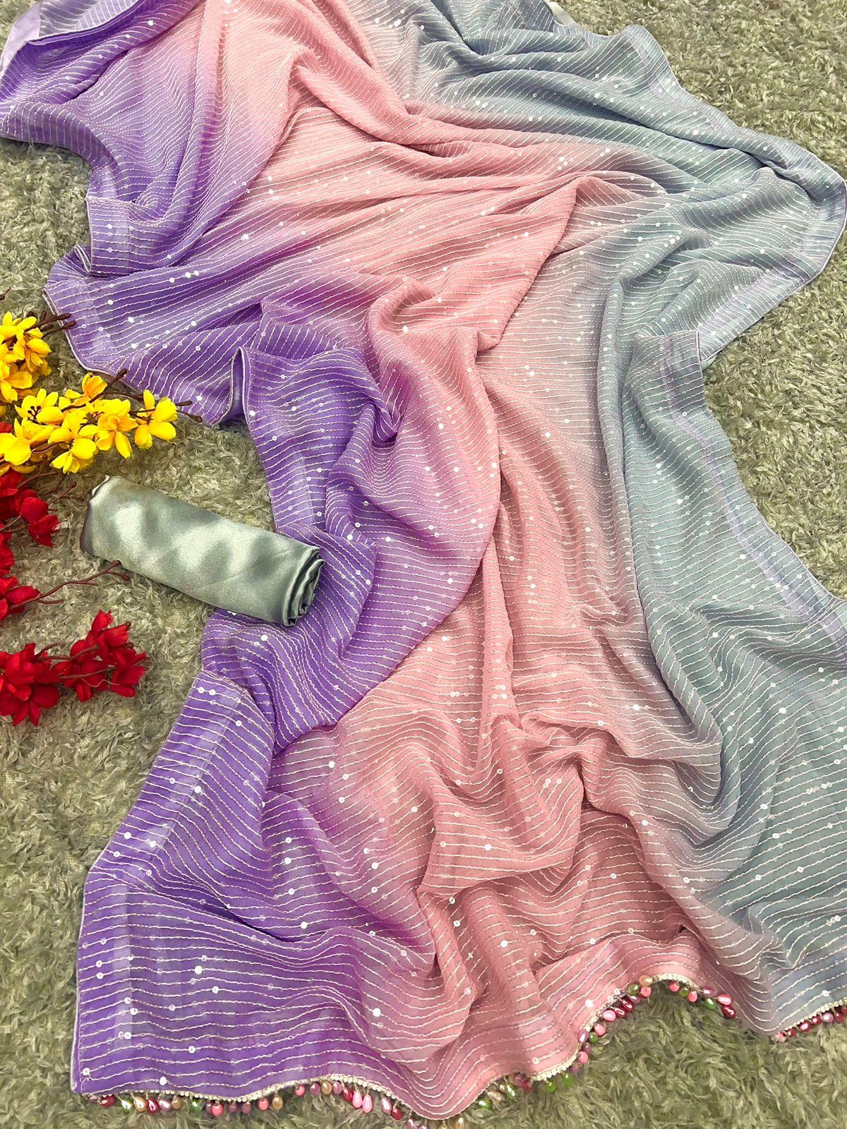 🌟 Bollywood Radiance Georgette Saree Set 🌟 - Inayakhan Shop