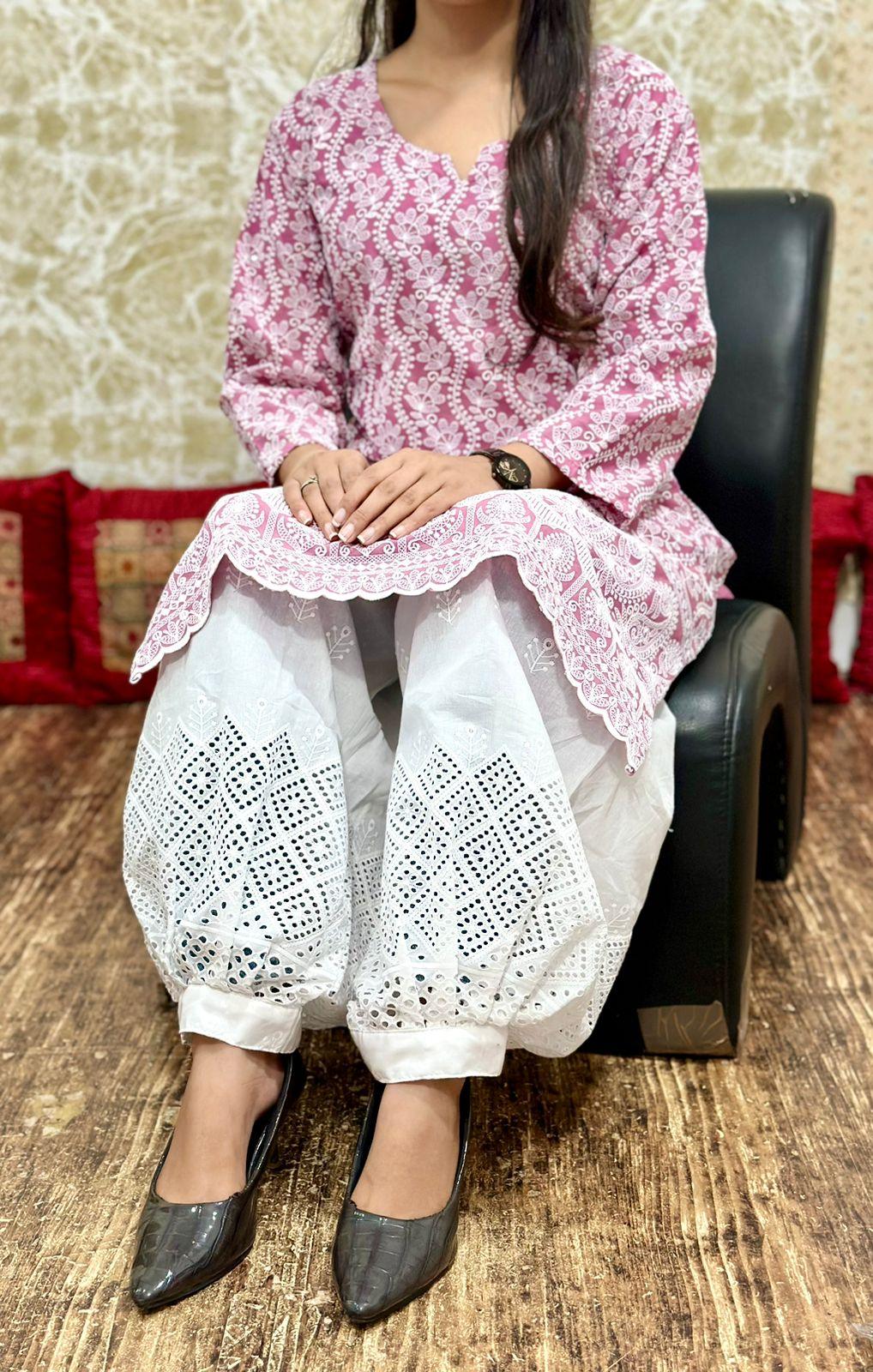 Charming Pink Cotton Afghani Salwar Suit Timeless Elegance and Cultur