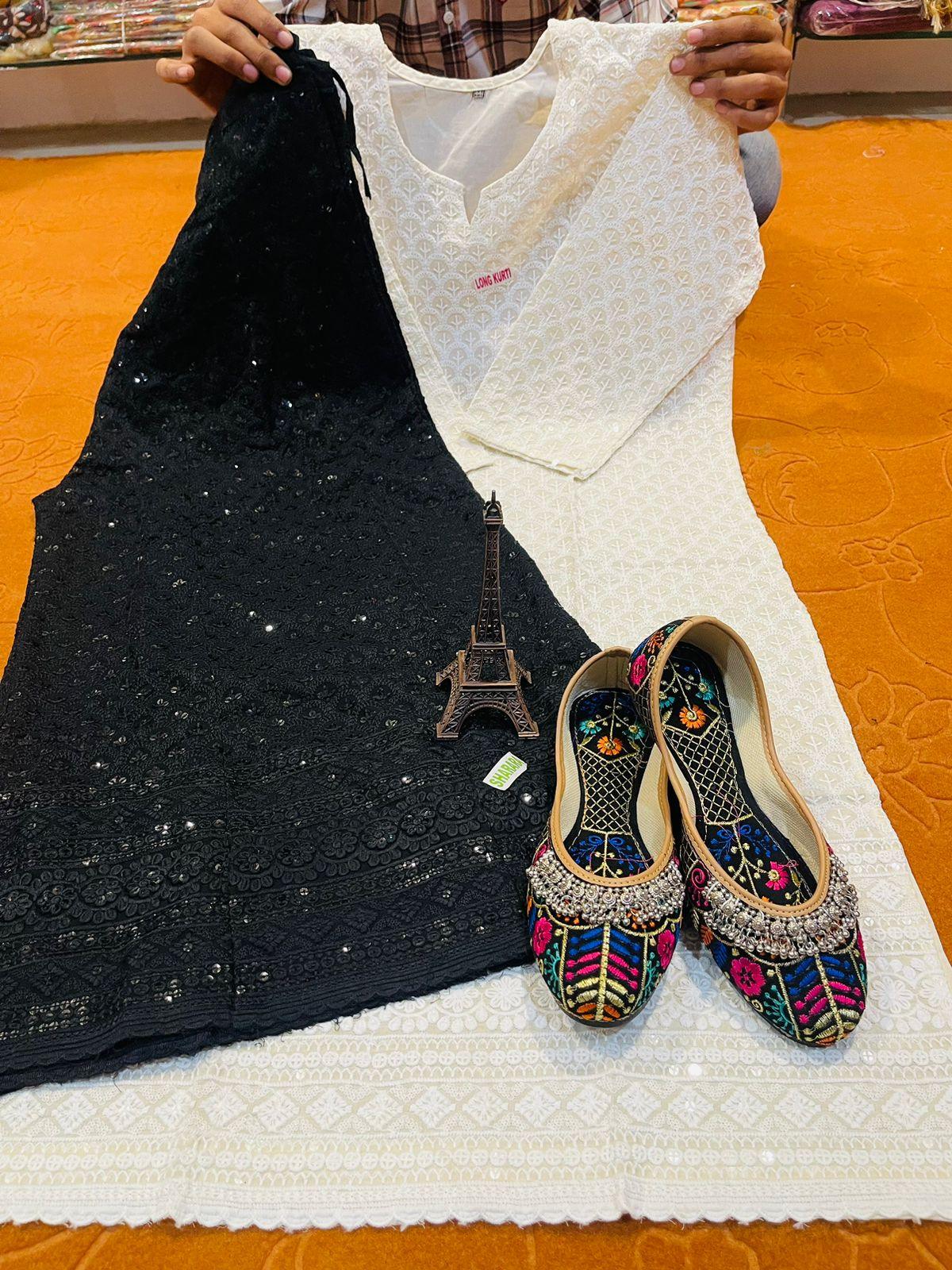 Design 3 - Ready-to-Wear Kurti Sharara + Jutti 3-Piece Set 🌹 - Inayakhan Shop