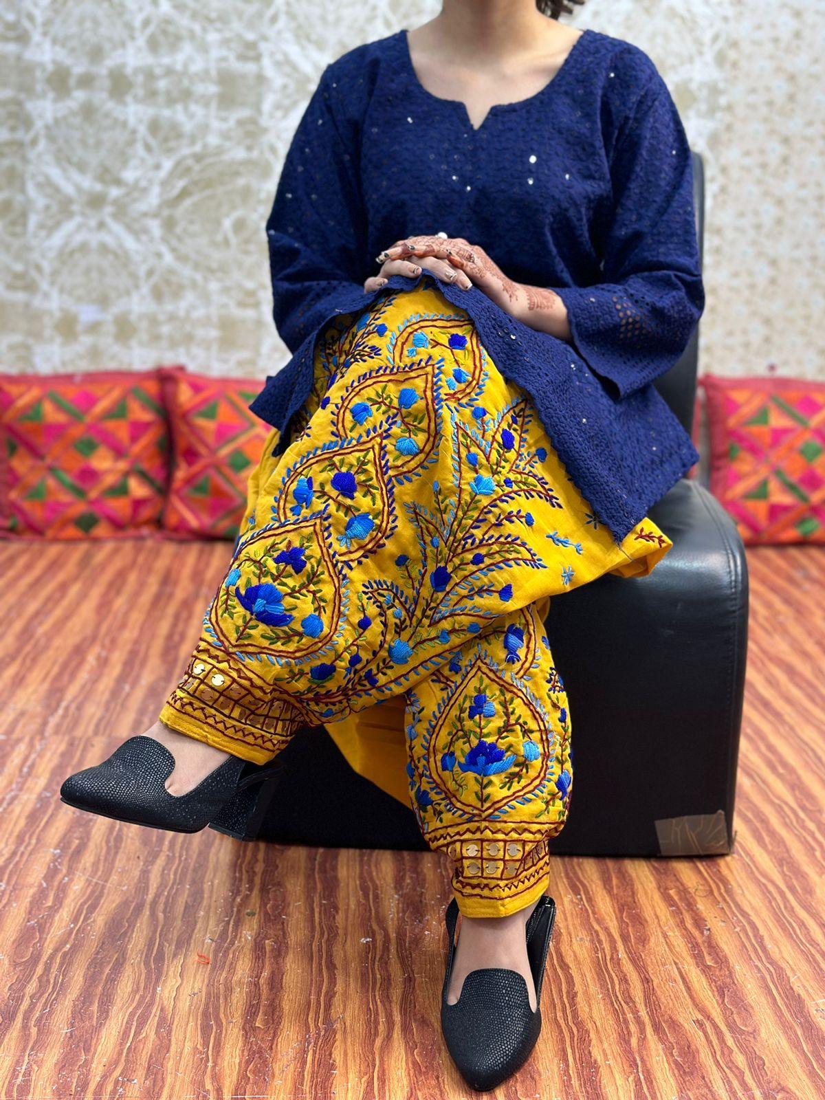 Design-5 Navy Blue Beautiful Kurti Salwar Set with Beautiful Chikan & Sequence Embroidery Work - Inayakhan Shop