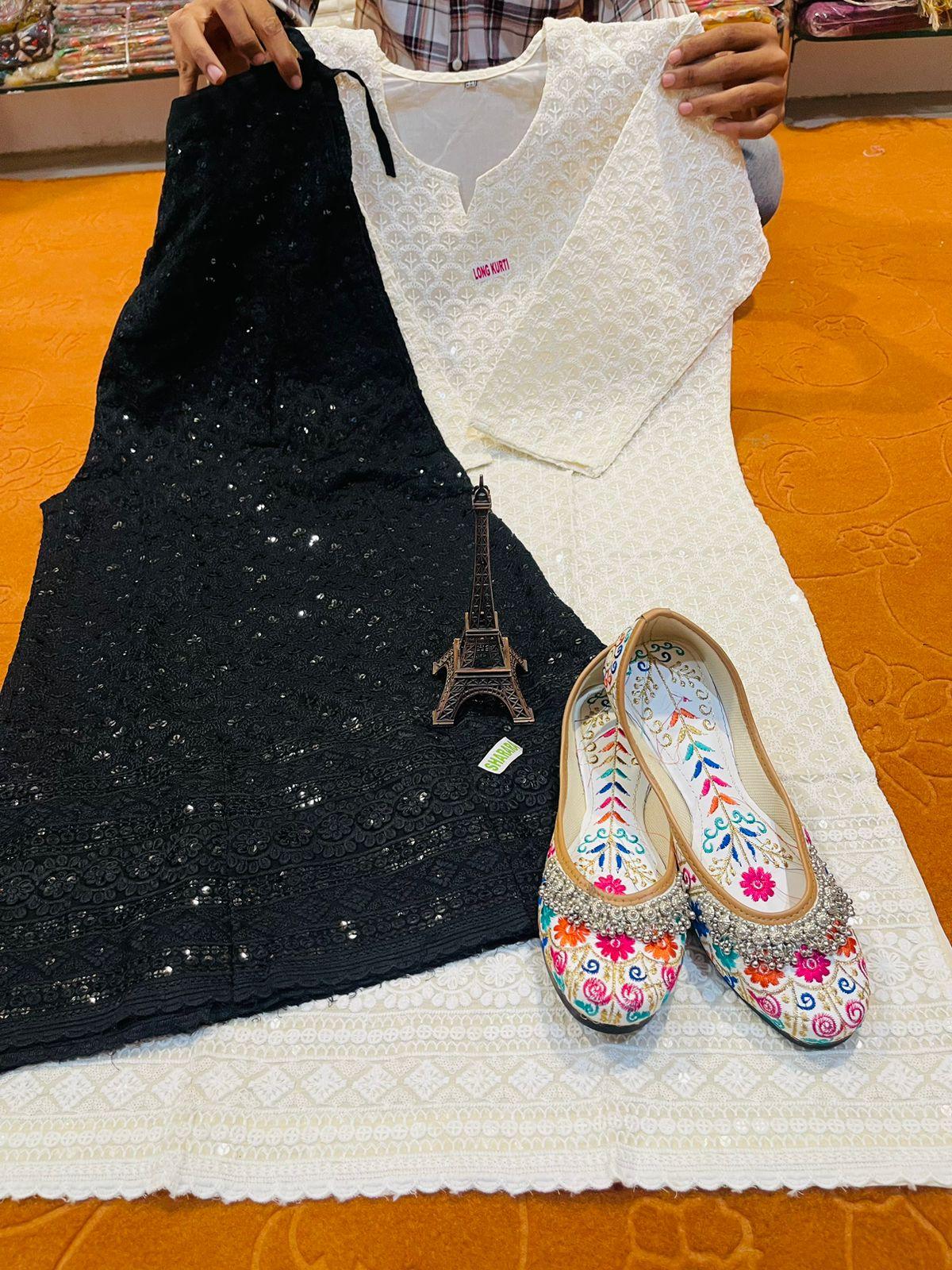 Design 5 - Ready-to-Wear Kurti Sharara + Jutti 3-Piece Set 🌹 - Inayakhan Shop