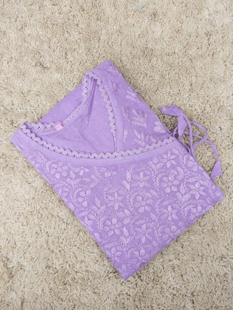 🌟 Elegant Angarkha Chikankari Long Kurti multiple Colors 🌟 - Inayakhan Shop