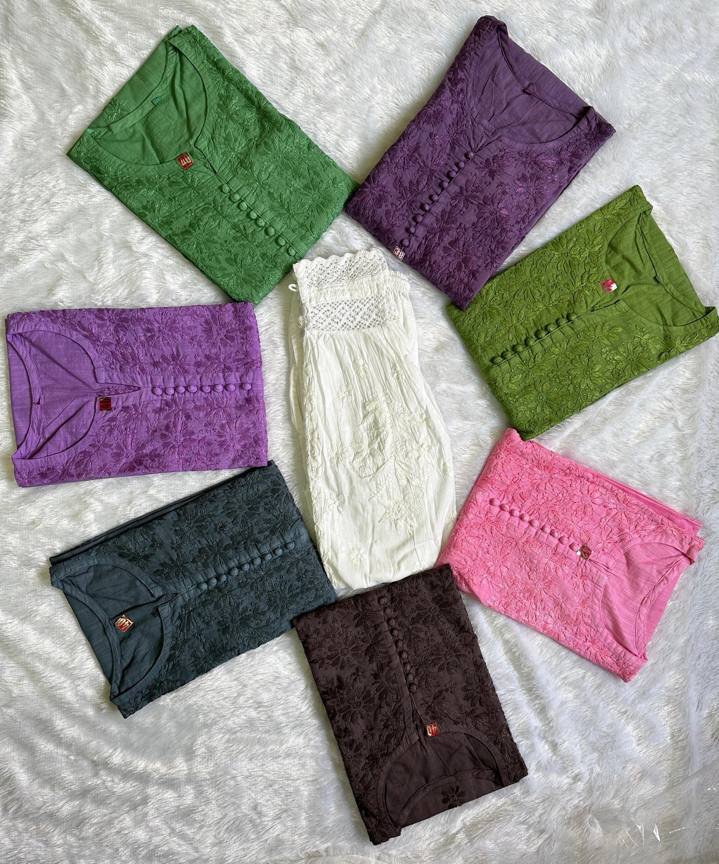 Grey Color Modern Mirage Cotton Kurti & Afghani Pant Ensemble - Inayakhan Shop