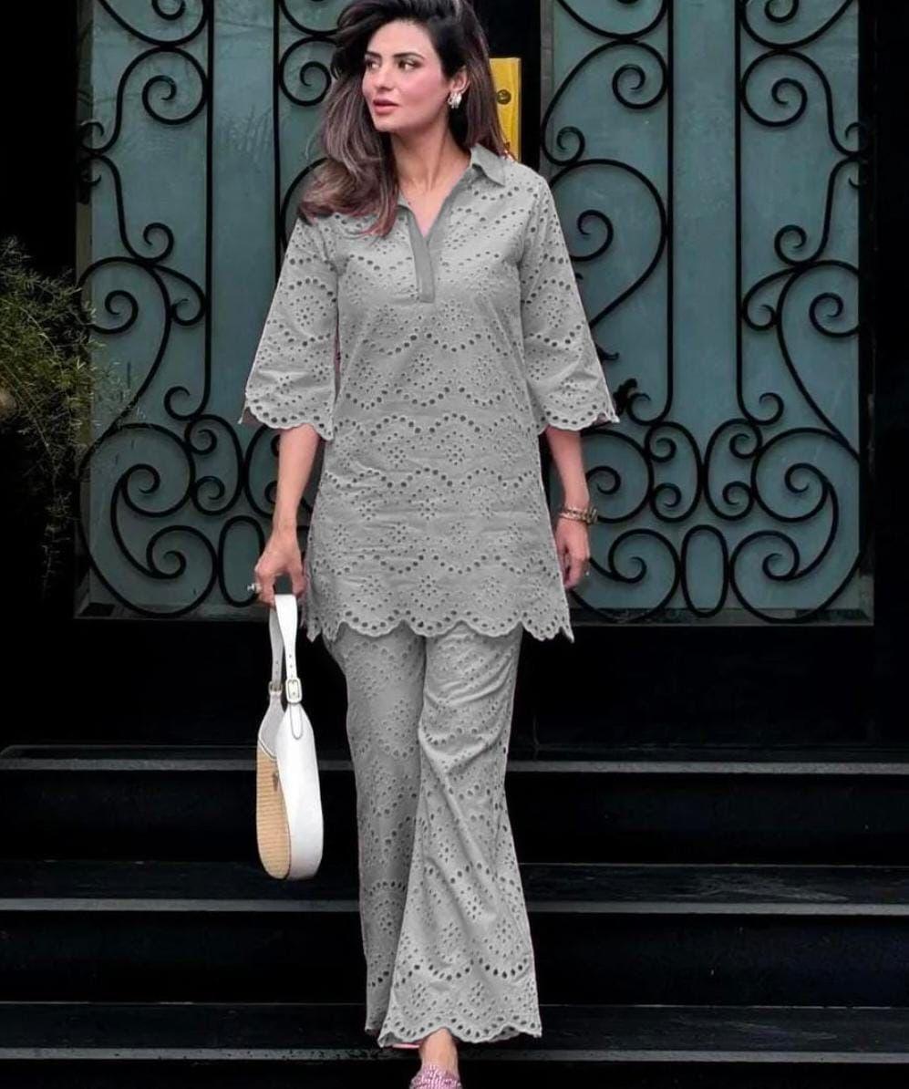 Grey Hakoba Chic Designer Ensemble - Inayakhan Shop
