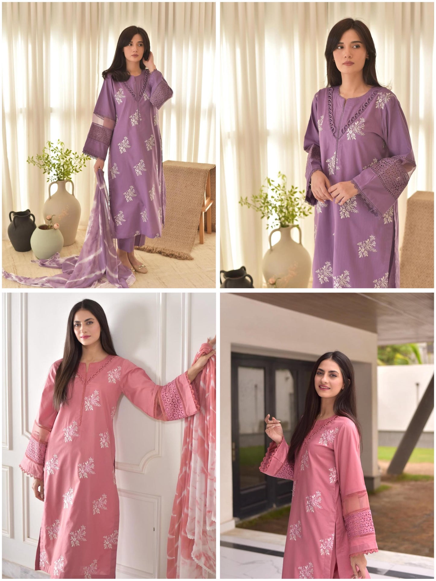 Mauve Designer Roman Silk Pakistani Style Salwar Suit