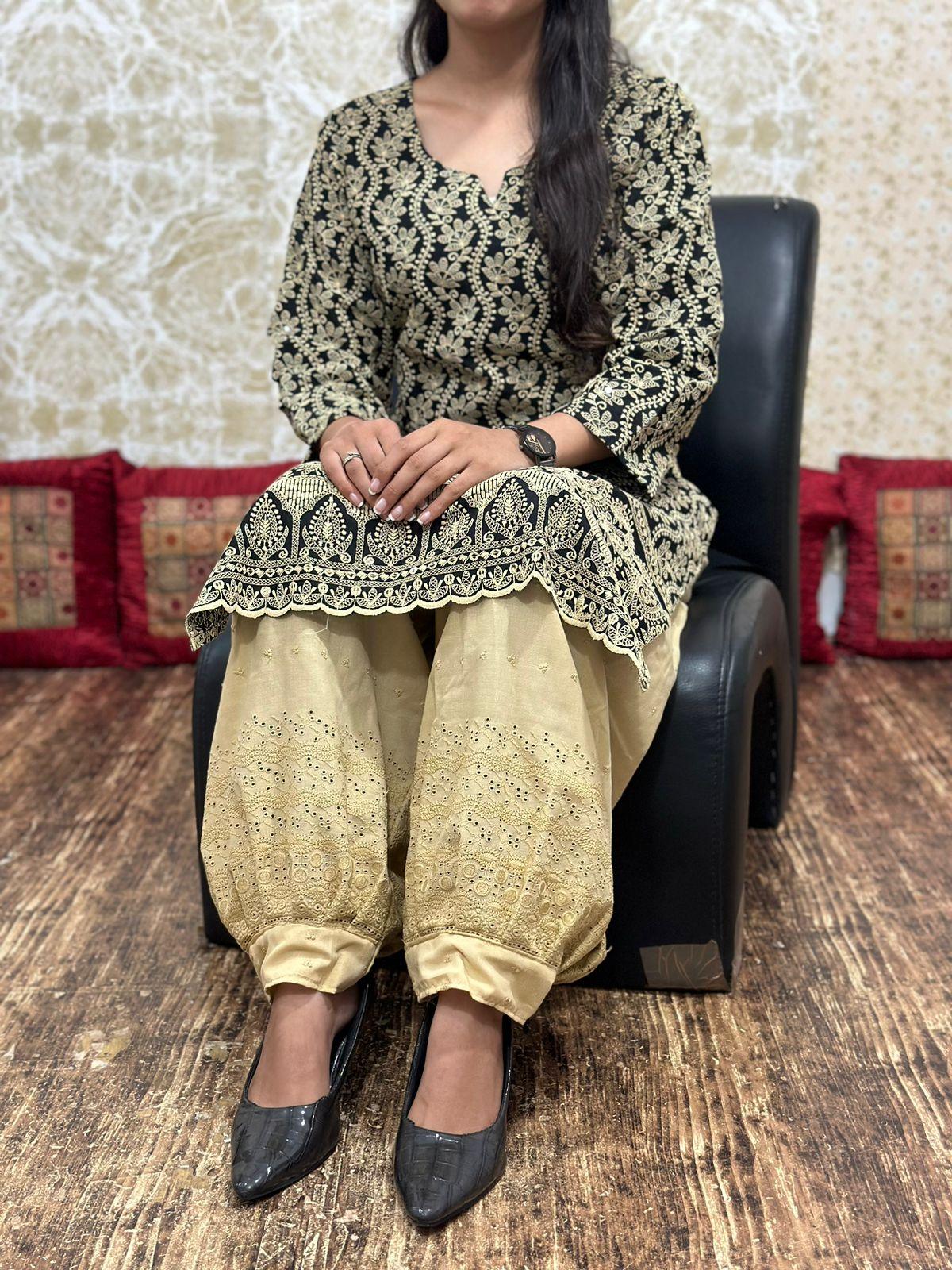 Radiant Gold Cotton Afghani Salwar Suit: Embodied Elegance and Cultural Charm - Inayakhan Shop