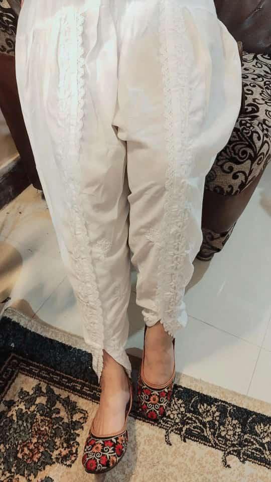 Red Blissful Elegance Lucknowi Chikankari Kurta and Dhoti Set - Inayakhan Shop