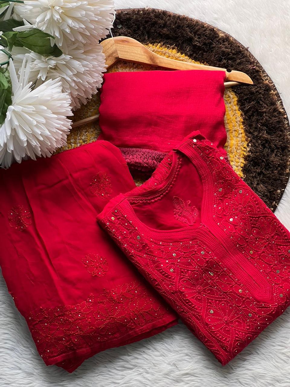 mukaish chikankari kurta