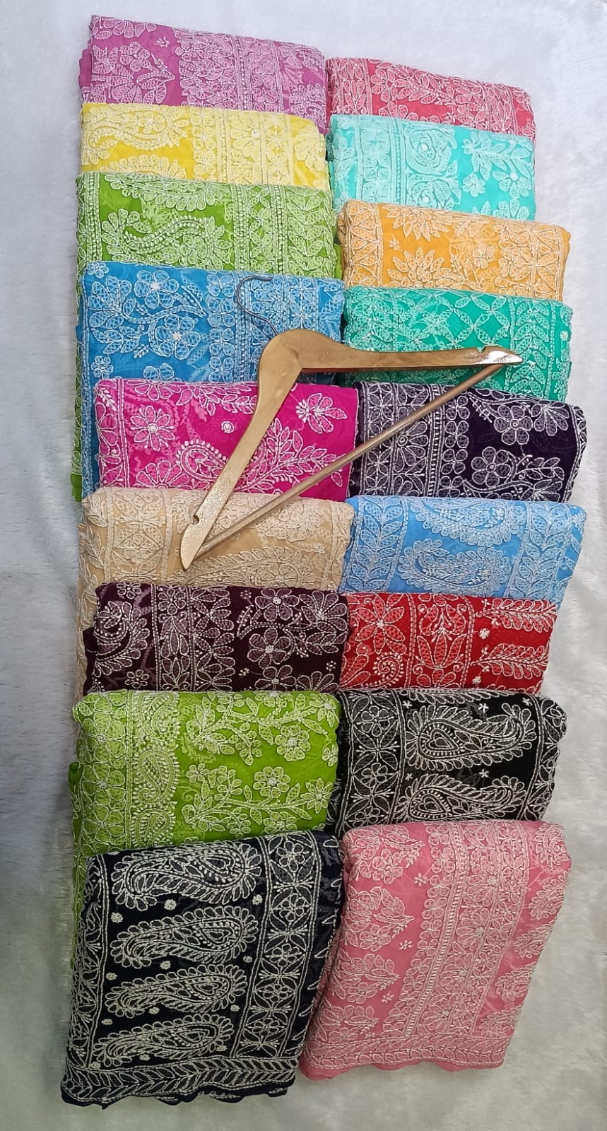 Peach Orange Color Full Jaal Chikankari Saree by Inayakhan (New)