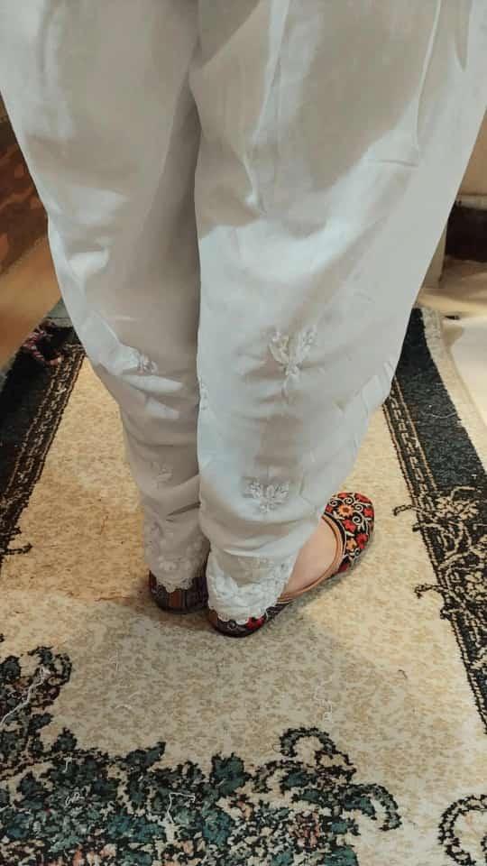 Teal Blue Blissful Elegance Lucknowi Chikankari Kurta and Dhoti Set - Inayakhan Shop