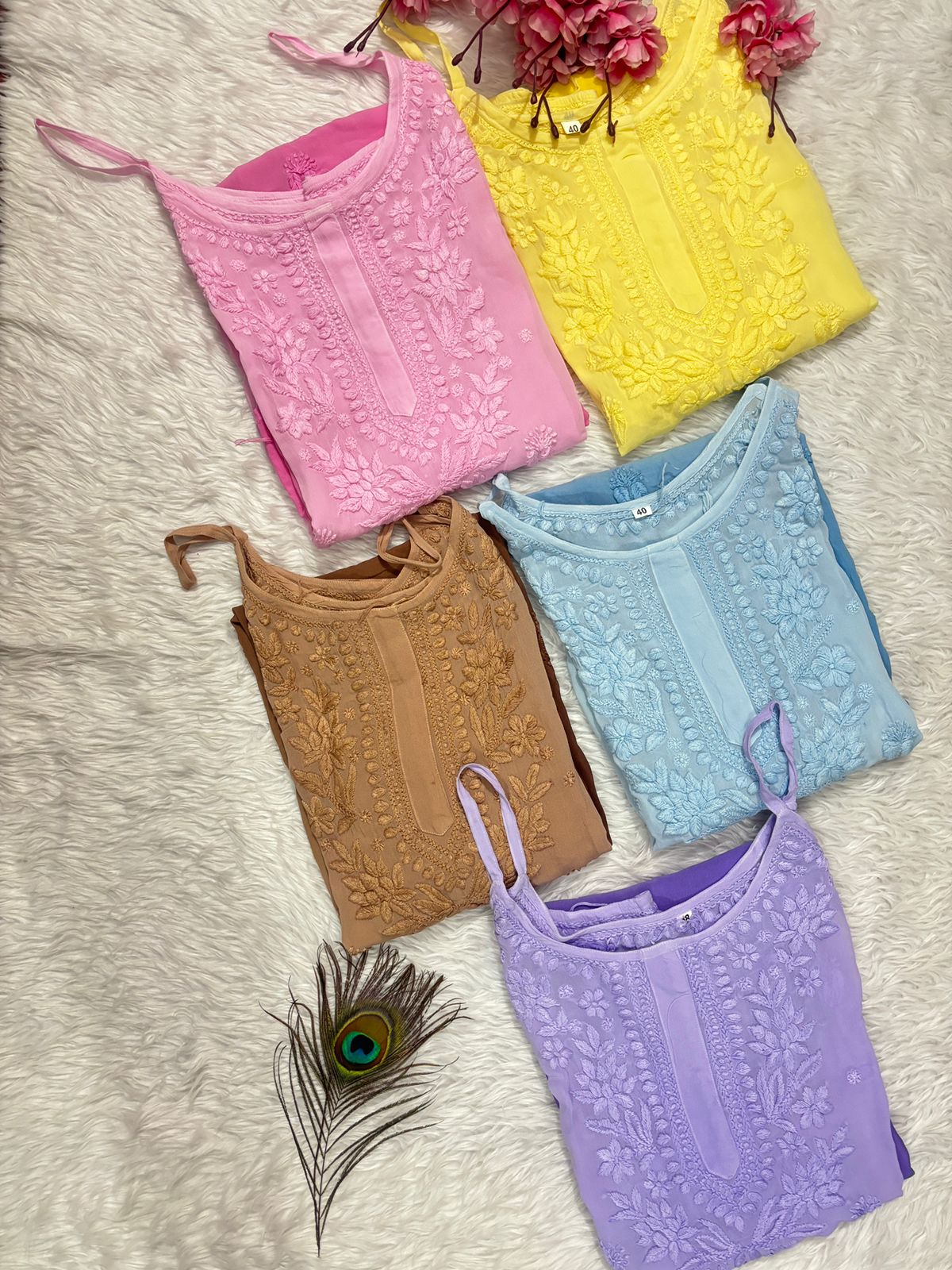 Premium Light Blue Viscose Sleeveless Long Kurti