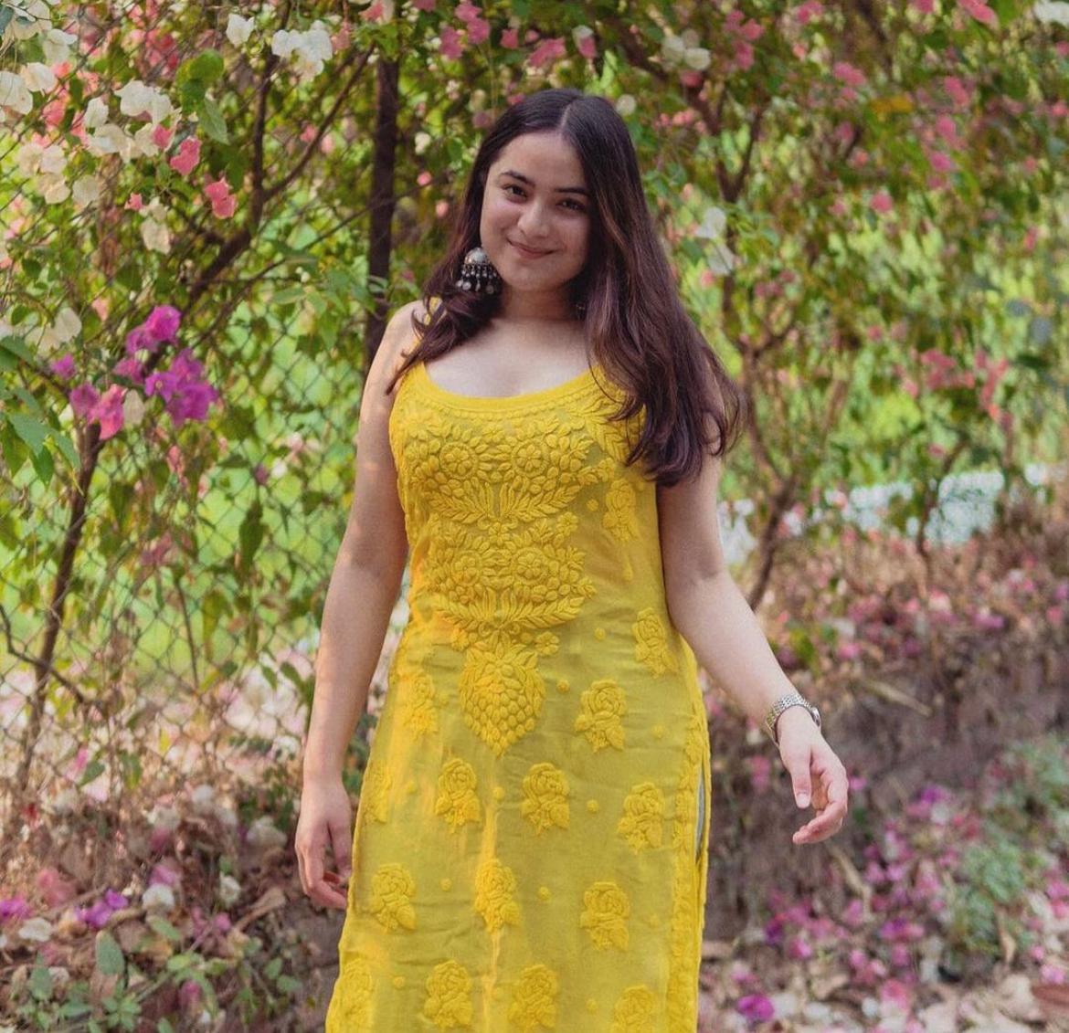 White Premium Noodle Strap Viscose Handwork Lucknow Chikankari Kurti - Inayakhan Shop