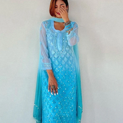 Blue Chikankari Kurta