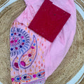 Light Pink Maroon Beautiful Chikankari Sequins Kurti and Patiala Salwar Set