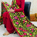 Design 1 - Georgette Red Patiala Salwar Suit with Phulkari Dupatta