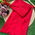 Red PLUS SIZE PREMIUM Lucknow Chikankari Handcrafted Rayon Kurti & Palazzo Set
