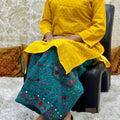 Yellow Blue Beautiful Mastani Kurti Set with Chikankari and Sequin Work