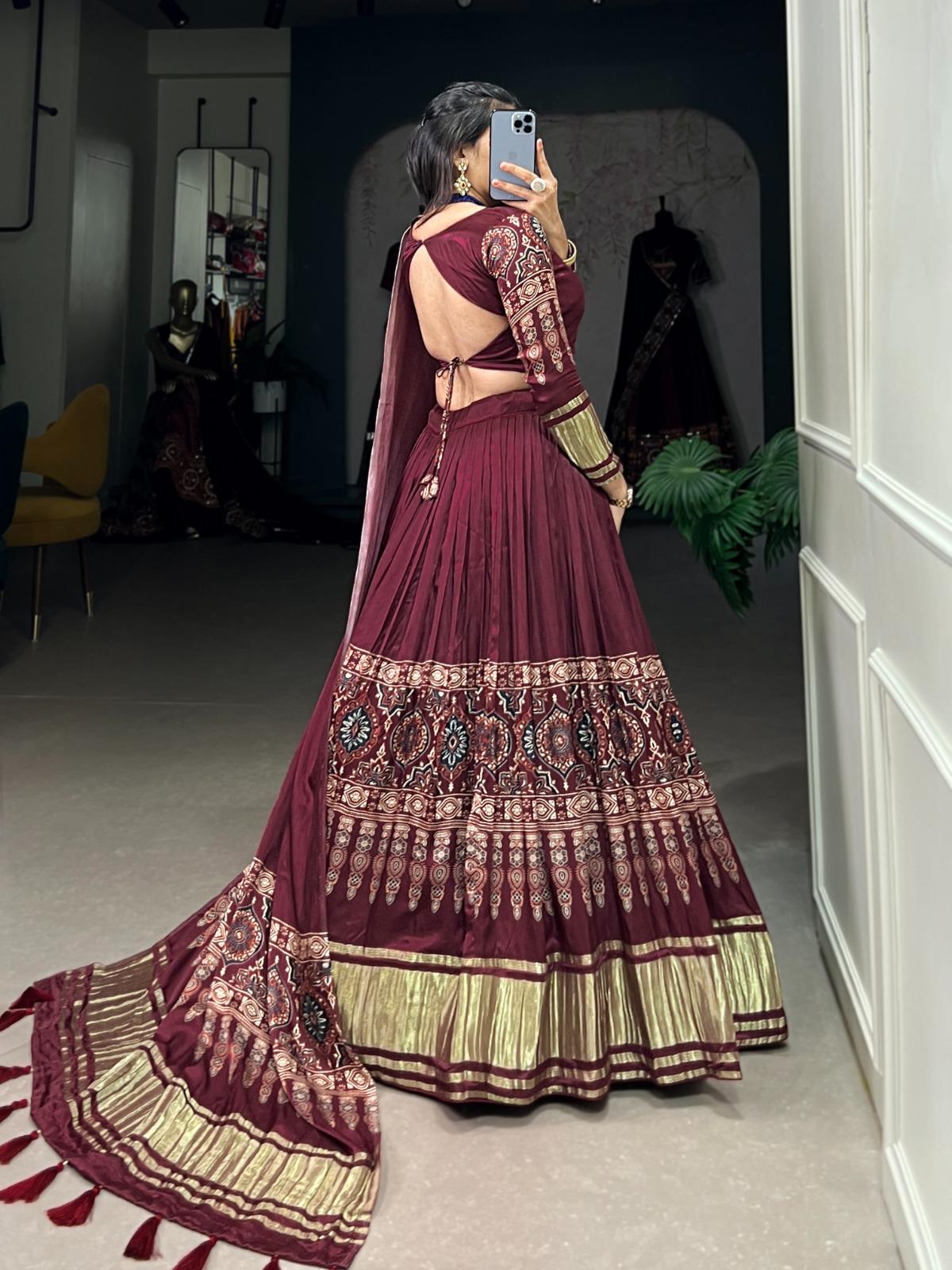 Deep Maroon Premium Navratri Garba Chaniya Choli Set