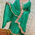 Green Silk Bandhani Salwar Kameez with Dupatta