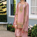 Dusty Pink Festive Wear Simar Organza Embroidered Readymade Salwar Kameez Set