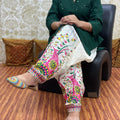 Green Design - 1  Elegant Patiala Salwar Set with Pure Cotton Chikankari Kurti