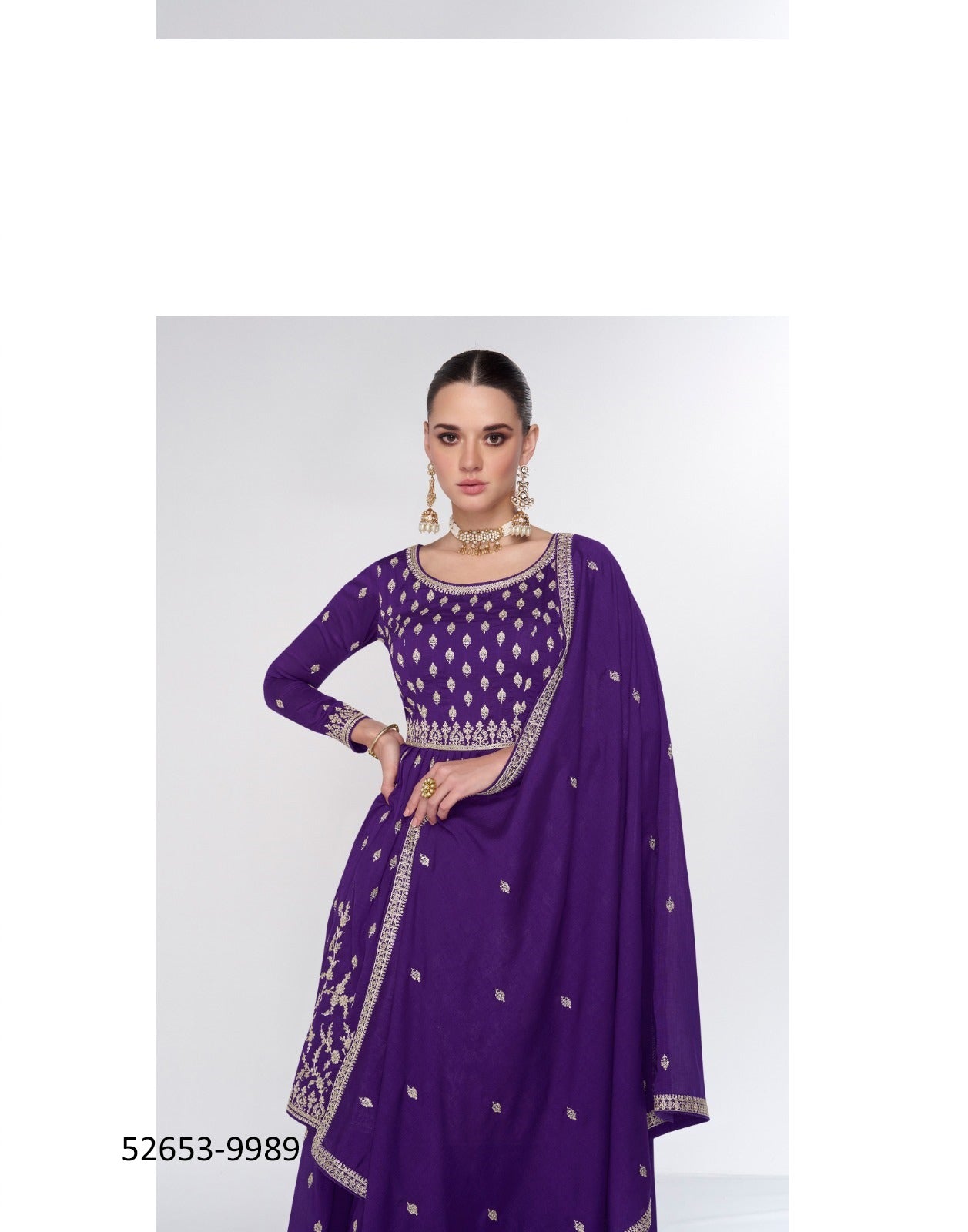 Purple Premium Ready to wear Sharara Suit Set