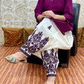Wine Design - 1  Elegant Patiala Salwar Set with Pure Cotton Chikankari Kurti