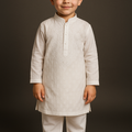 Classic White Boys Kurta Pyjama Set – Elegant Ethnic Wear (18 Months to 12 Years)