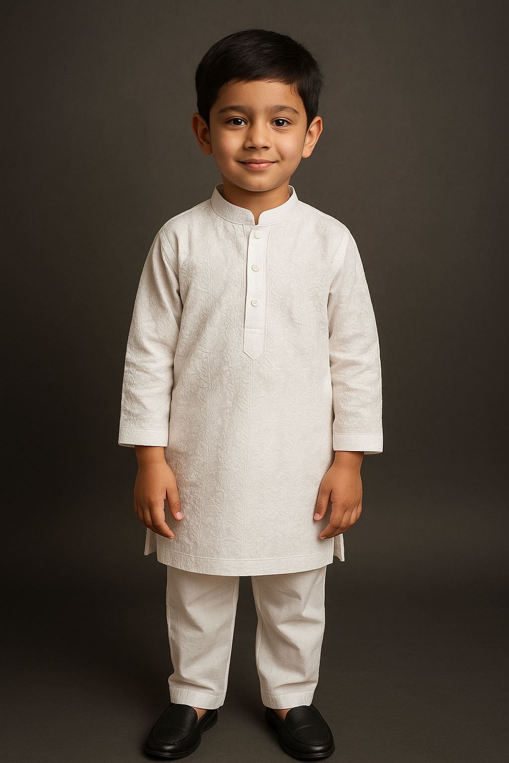 Classic White Boys Kurta Pyjama Set – Elegant Ethnic Wear (18 Months to 12 Years)