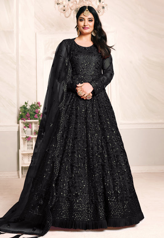 Black Premium Long Anarkali Suit with Dupatta – Special Occasion & Eid Wear