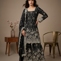 Classic Beautiful Designer Black Readymade Salwar Suit