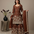 Elegant  Designer Brown Readymade Salwar Suit