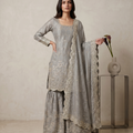 Elegant  Designer Grey Readymade Salwar Suit