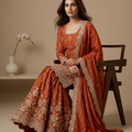 Elegant  Designer Burnt Orange Readymade Salwar Suit