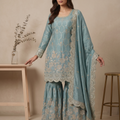 Elegant  Designer Blue Readymade Salwar Suit