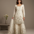 Classic  Designer White Readymade Salwar Suit