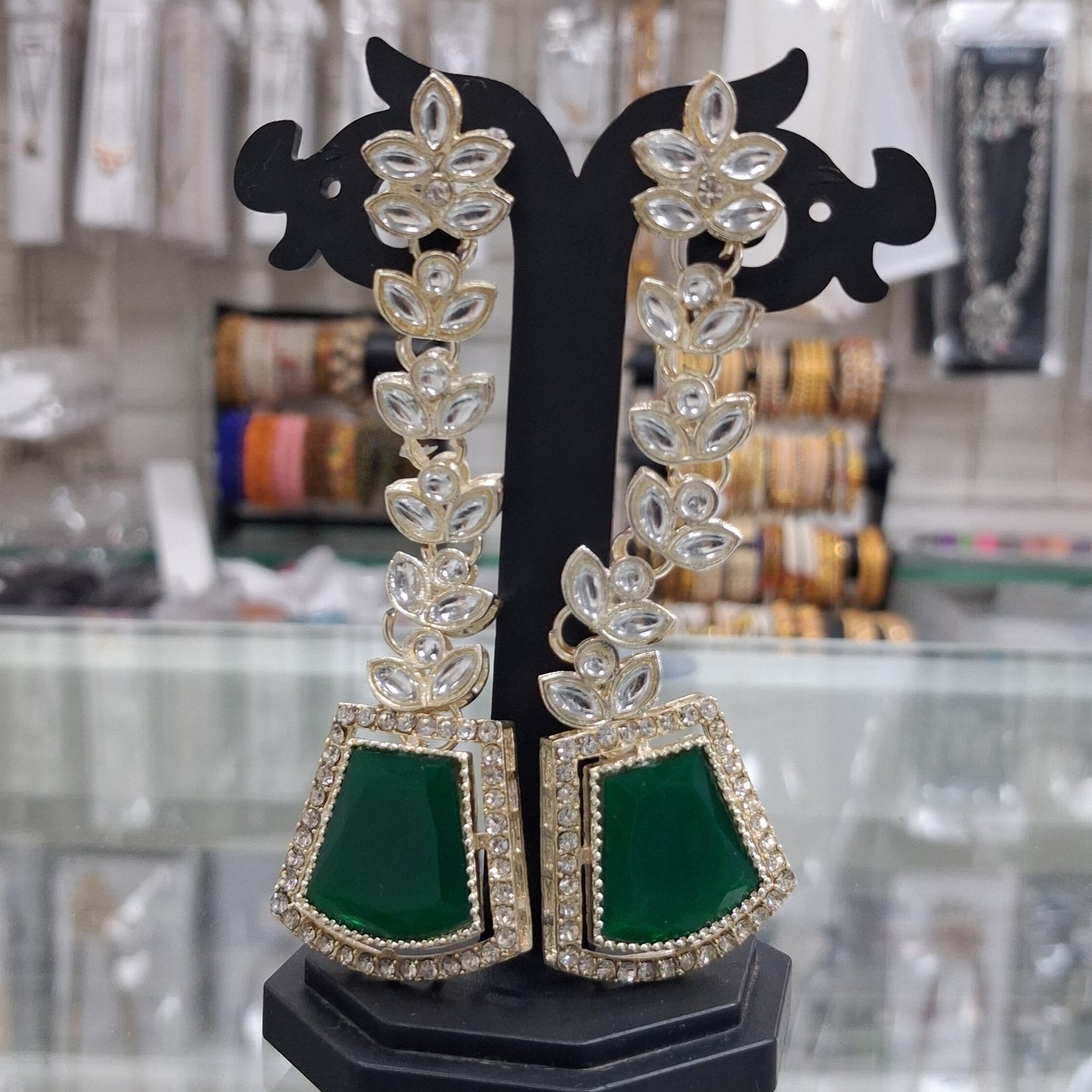 Emerald Green Statement Earrings