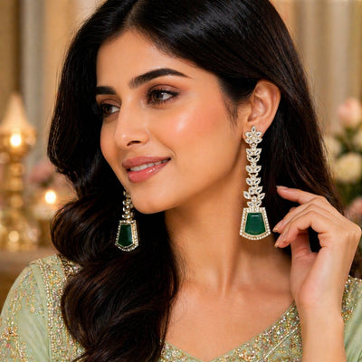 Emerald Green Statement Earrings