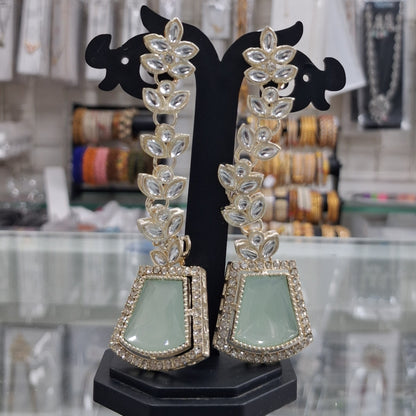 Emerald Mint Green Statement Earrings