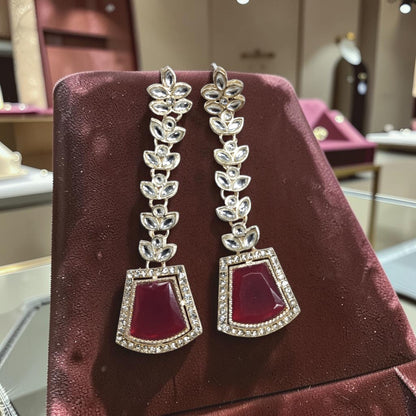 Emerald Red Statement Earrings