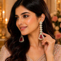 Emerald Red Statement Earrings