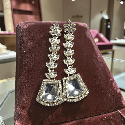 Sparkling White Statement Earrings
