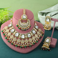 Classic Multicolor Kundan Bridal Necklace Set with Maang Tikka
